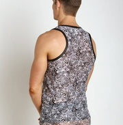 XL Gregg Homme Frisky Sheer Tank Top Tiger Print 130402 GT12