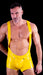 XL POLYMORPHE Men's Latex Wrestler Suit Yellow Cat-122cod 16