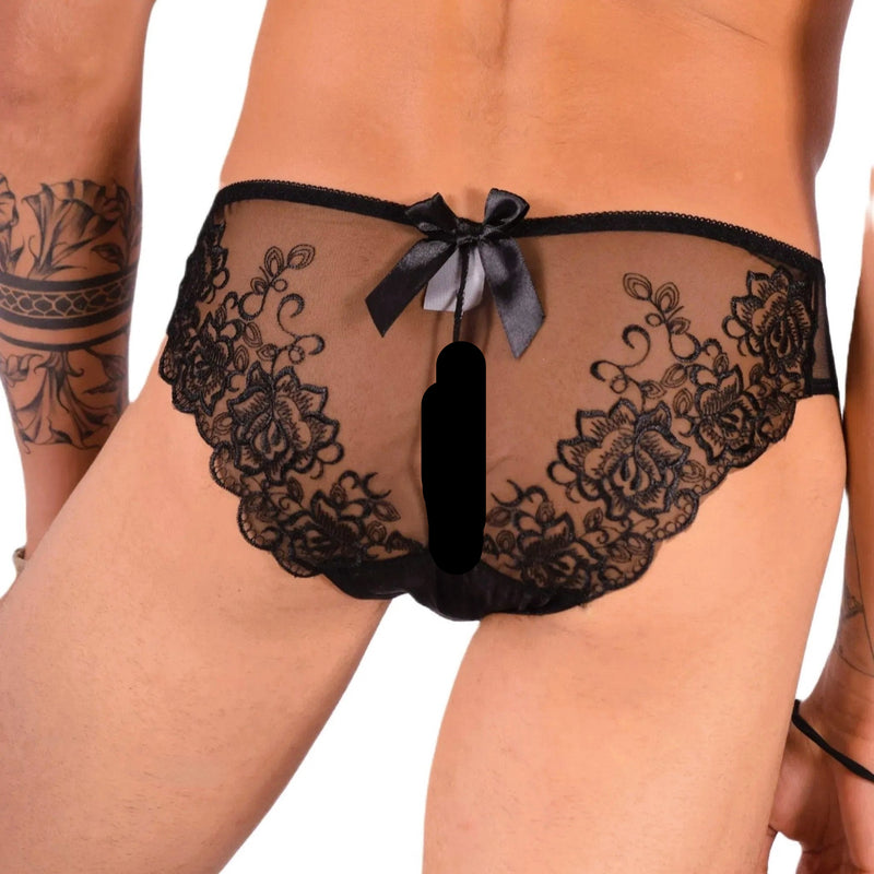 XS SMU Aristocrat C - Thru Lace Brief Black 33607 MX142