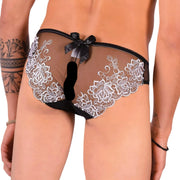 XS SMU Aristocrat C - Thru Lace Brief Black/Silver 33605 MX143