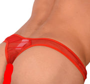XS SMU Sensual C - Thru Red Thong 33852 MX175