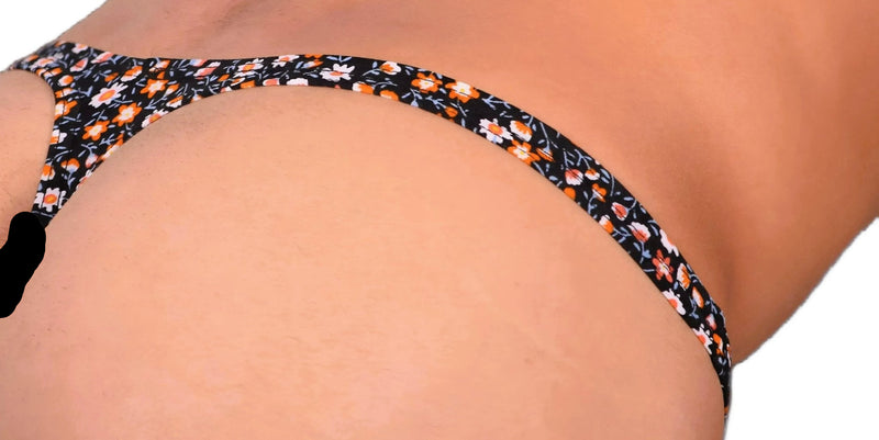 XS SMU Sexy Black Floral Explosion Thong 33649 MX146