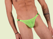 XS/S SMU Mens Detachable Sheer Flashing lime thong 33382 MX112