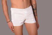 XS/S SMU Mens Faux Leather Look Hipster Underwear Snow White 43154 MX122
