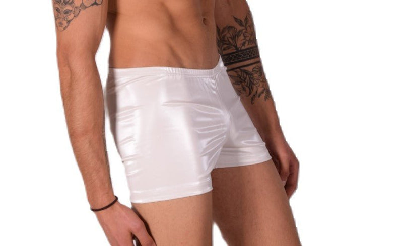 XS/S SMU Mens Faux Leather Look Hipster Underwear Snow White 43154 MX126