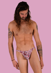 XS/S SMU Mens Flash Thong Flower Print 33459 MX113