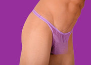 XS/S SMU Mens Super Soft Sheer Purple Thong 33397 MX117