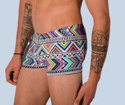 XS/S SMU Mens Swim Hipster Underwear Abstract 43122 MX123
