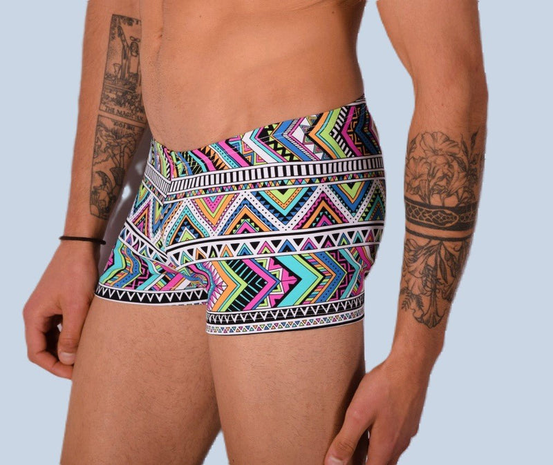 XS/S SMU Mens Swim Hipster Underwear Abstract 43122 MX123