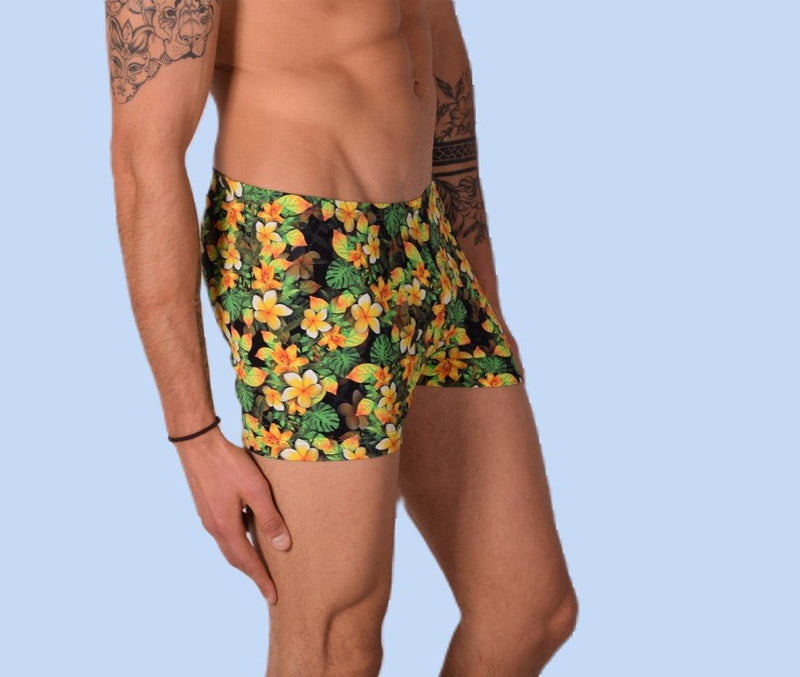 XS/S SMU Mens Swim Hipster Underwear FLOWERS 43130 MX126