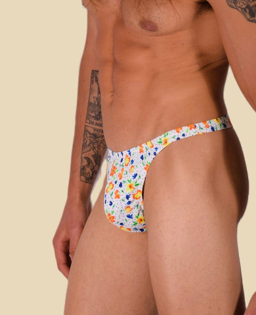 XS/S SMU Mens Thong Underwear Print Flowers 33445 MX112