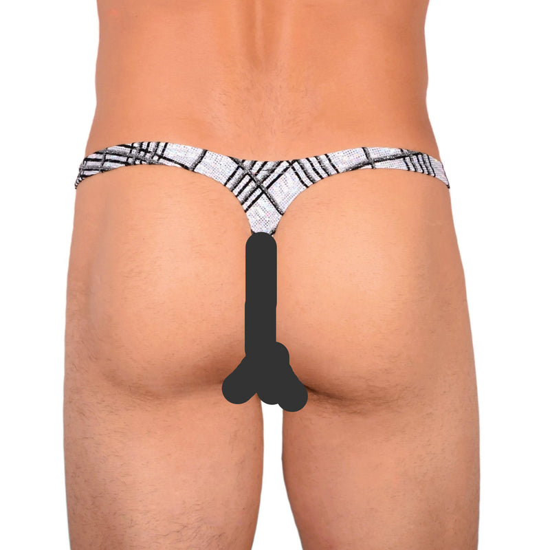 XS/S SMU Sexy Party Silver/Black Thong 33641 MX144