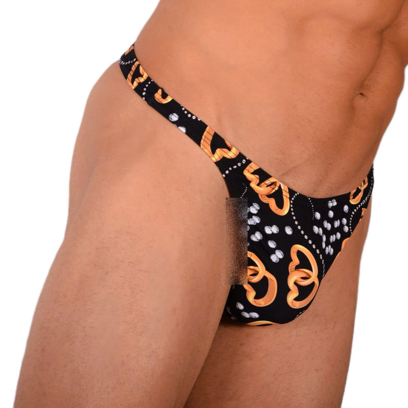 XS/S Smu Tanning Walking around Black Rings Thong MX19 340426