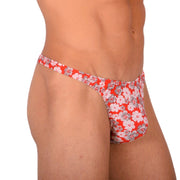 XS/S SMU Tanning Walking around Red Floral Thong MX20 340533