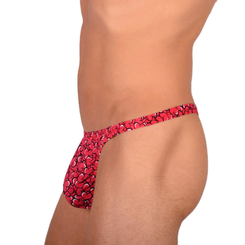 XS/S SMU Tanning Walking around Red Hearts Thong MX20 340562
