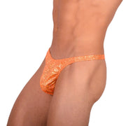 XS/S SMU Tanning Walking around sheer Orange Thong MX19 340252