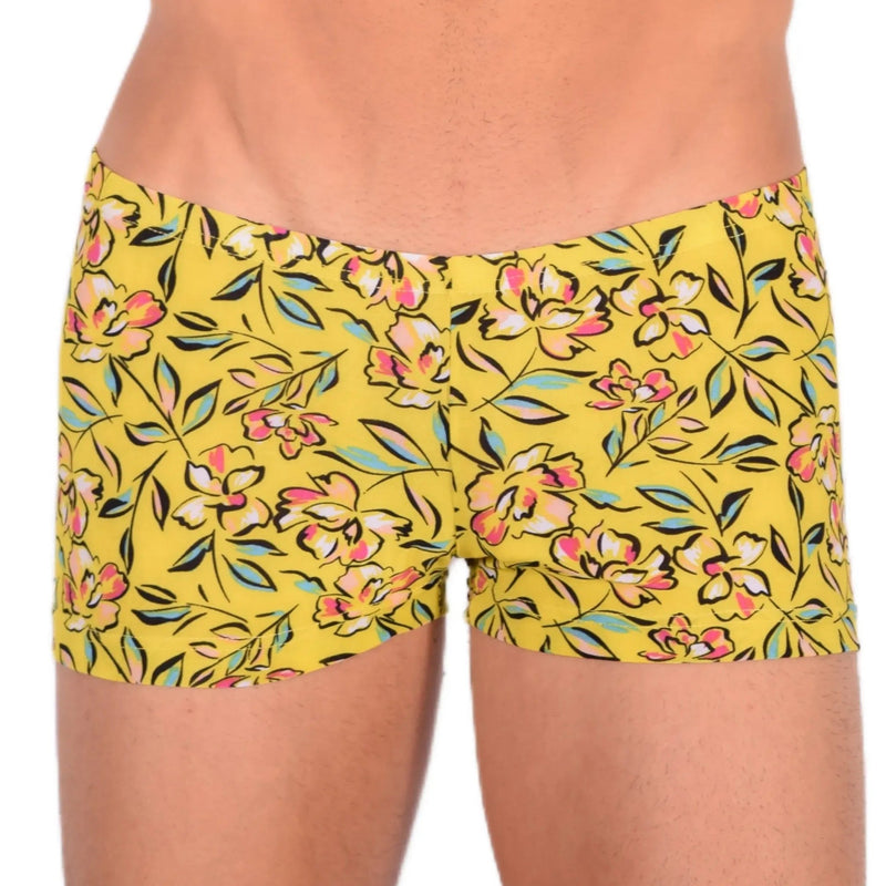 XXS/XS Boxer Sheer Skin Molding Floral Explosion Yellow 33551 MX134
