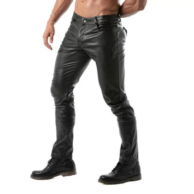 TOF PARIS Kinky Bottomless Pants Fashion Leather-Look Versatile Pant 47