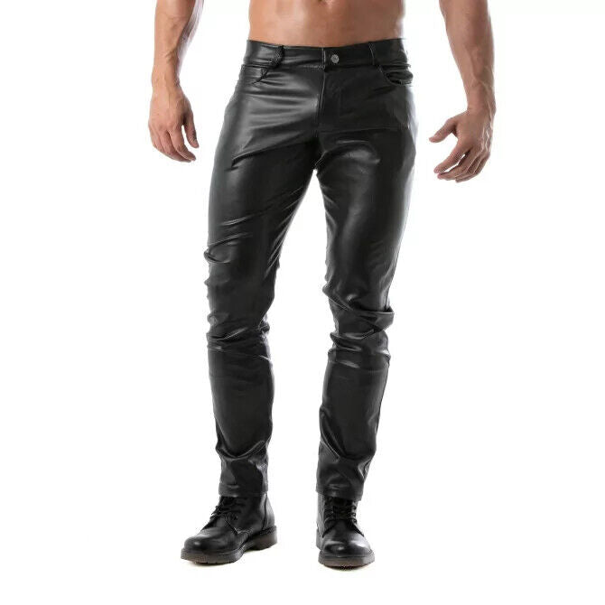 TOF PARIS Kinky Bottomless Pants Fashion Leather-Look Versatile Pant 47