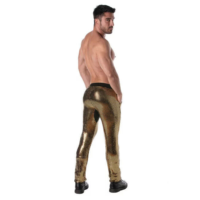 TOF PARIS Pants Glitter Low-Rise Sequin Pant 2-Spacious Pockets Gold 38
