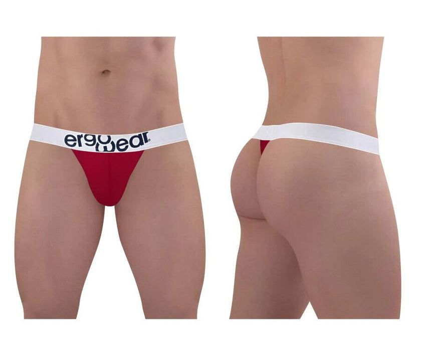 ErgoWear MAX Cotton Thong Low-Rise Snug Fit Thong Red Garnet 1478