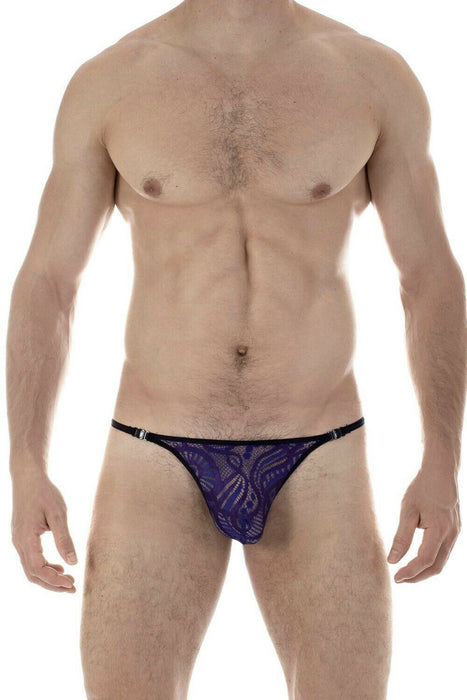 L'Homme Invisible Striptease Lace Detac String Thong See-Through Lilac MY83 9
