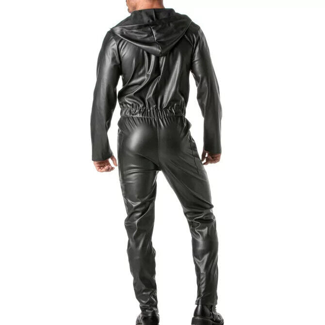 TOF-PARIS Mecano Suits Faux Leather Jumpsuits Kinky Collection Singlet Black