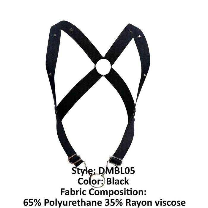 MOB DNGEON Crossback Elastic Harness O-Ring Black With C-Ring DMBL05