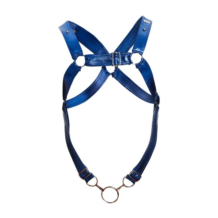 MOB DNGEON Cross C-Ring Harness Wide Adjustable Strap O/S Blue Mirror DMBL07