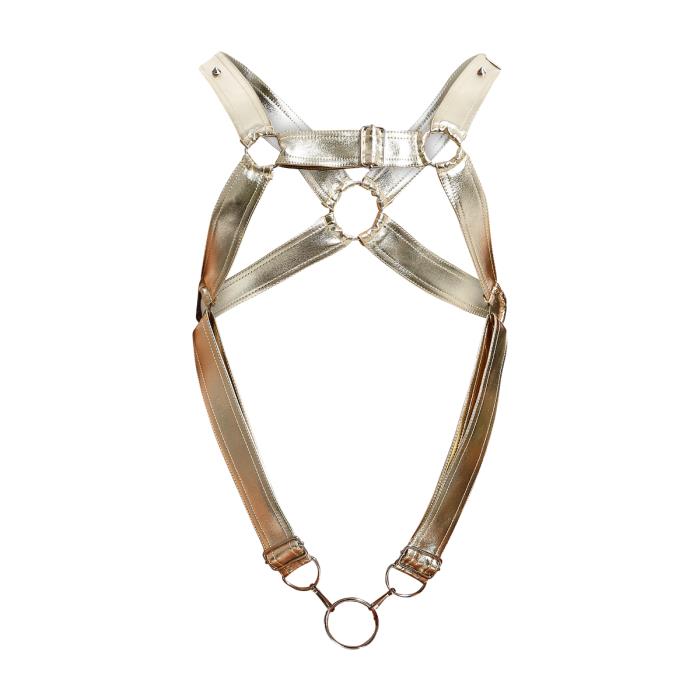 MOB DNGEON Cross C-Ring Harness Wide Adjustable Strap O/S Golden Mirror DMBL07