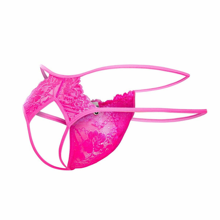 MOB Thongs Malebasics Open Lace Thong Hot Pink MBL49