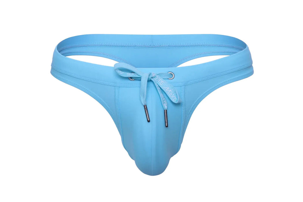 SUKREW Low-Rise Swim Thong Torrent Rounded Contour Pouch Swimwear Ice-Blue 33