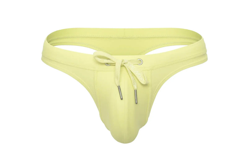 SUKREW Slip de bain taille basse Torrent avec poche contour ronde Sorbet citron 33