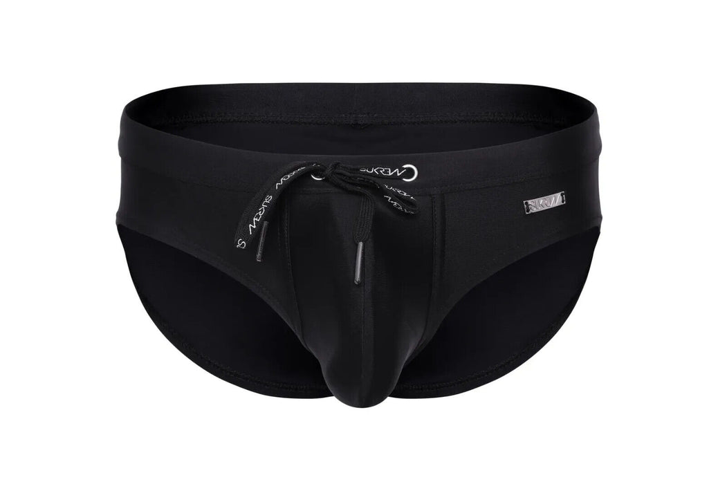 SUKREW Swim Briefs Torrent Rounded Contoured Pouch Lined in Jet Black 35