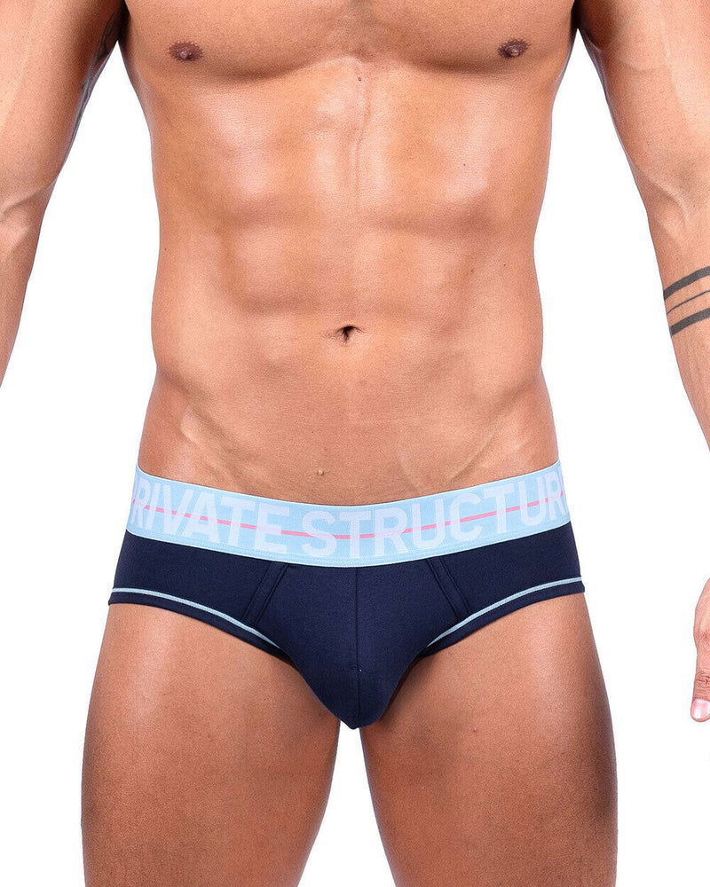PRIVATE STRUCTURE Brief MO-Lite Cotton Mini Briefs Navy Placid Blue 4104