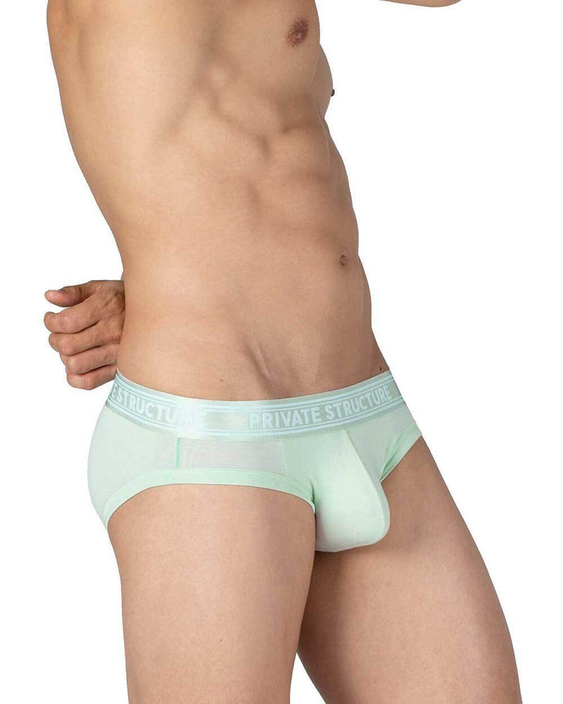 PRIVATE STRUCTURE Viscose Bamboo Mini Briefs Mid-Waist Seacrest Green 4378 59A