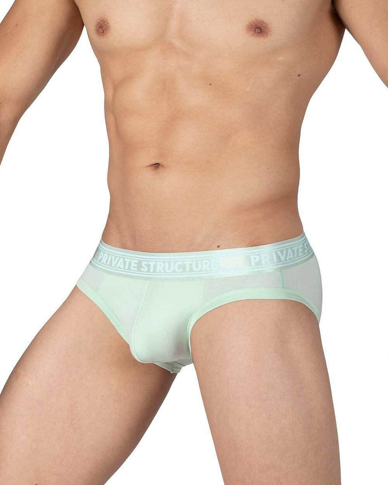 PRIVATE STRUCTURE Viscose Bamboo Mini Briefs Mid-Waist Seacrest Green 4378 59A