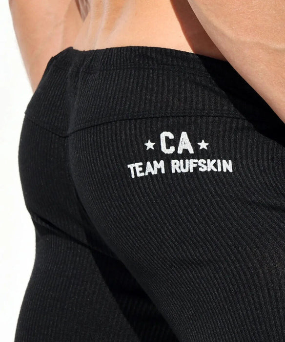 RUFSKIN Flare-Leg Sport Lounge Pants FOSTER Inner Drawcord Cotton Legging Black