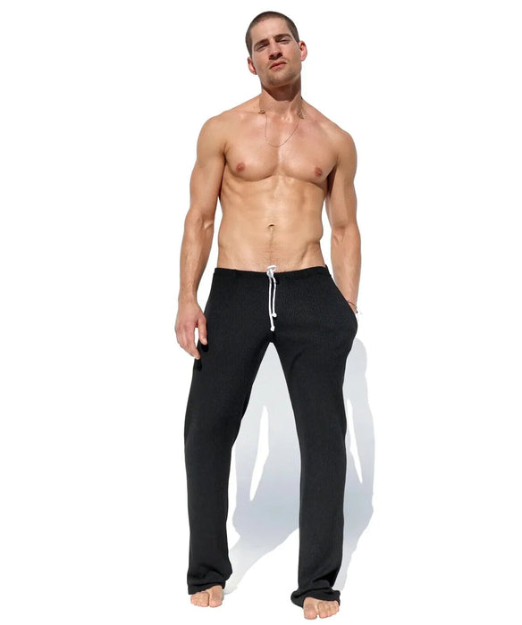 RUFSKIN Flare-Leg Sport Lounge Pants FOSTER Inner Drawcord Cotton Legging Black