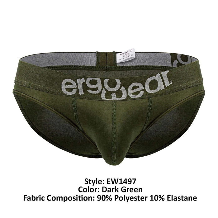 ErgoWear HIP Bikini Briefs Stretchy Low-Rise Brief Seamed Pouch Cypress 1497