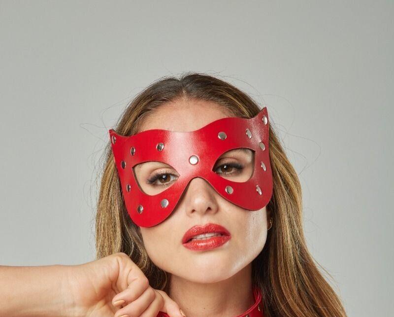 MOB DNGEON Malebasics Masquerade Mask Synthetic Leather Antifaz Red DWA02 O/S