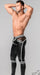 2XL MASKULO Leggings Youngero Y Back Zipped Men Legging Neon-White LG112-80 27 - SexyMenUnderwear.com