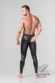 2XL MASKULO Youngero Y Back Zipped Legging Black LG112-90 27 - SexyMenUnderwear.com