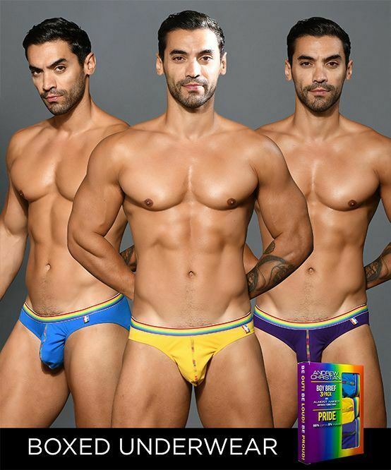 3-Briefs Pack ANDREW CHRISTIAN Boy Brief Gay Pride Rainbow Triple The Fun 69 - SexyMenUnderwear.com