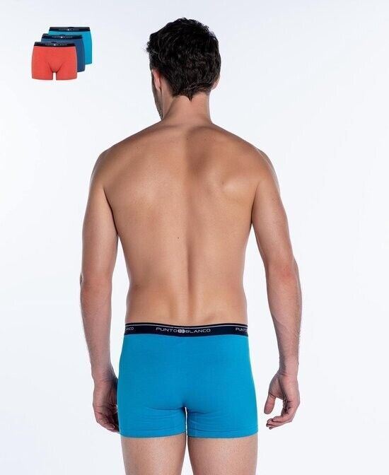 3-Small PUNTO BLANCO Basix Trio Pack Classic Cotton Boxers Assorted 786