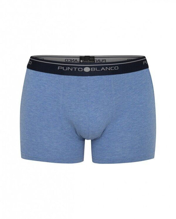3-Small PUNTO BLANCO Basix Trio Pack Classic Cotton Boxers Blue Assorted 777