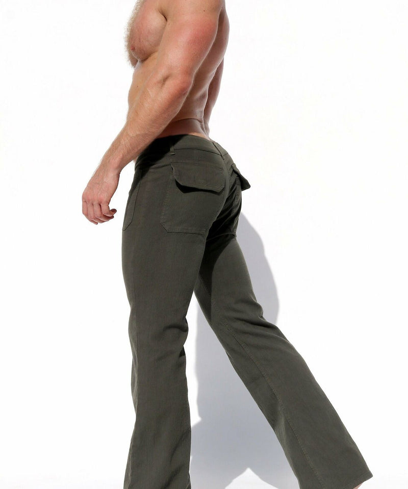 34'' RUFSKIN Pants RANGER FOREST Vintage Stretch Flare-Leg Jeans Twill Cotton - SexyMenUnderwear.com