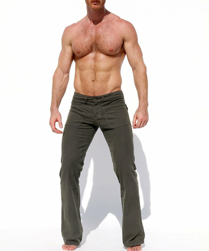 34'' RUFSKIN Pants RANGER FOREST Vintage Stretch Flare-Leg Jeans Twill Cotton - SexyMenUnderwear.com