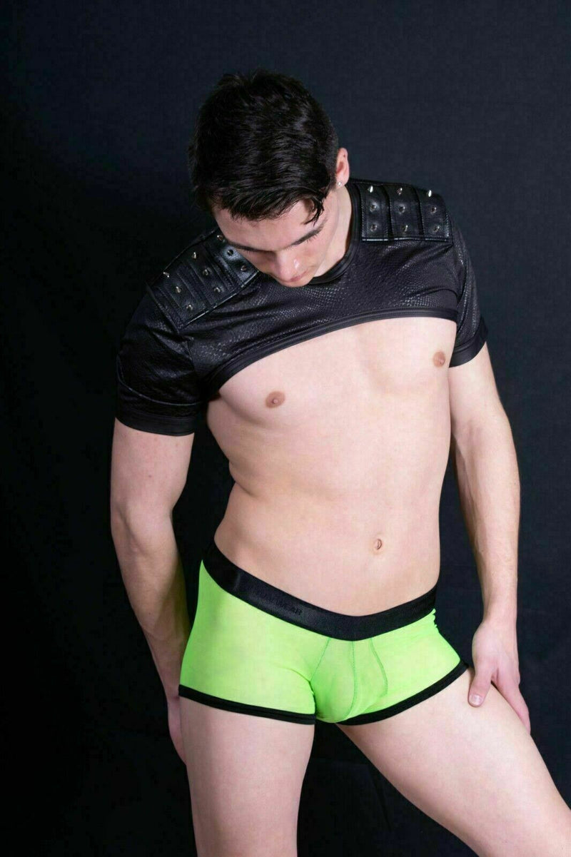 3G Micro Mesh Daring Boxer Brief C-Through fabric 2748 lime -2 - SexyMenUnderwear.com