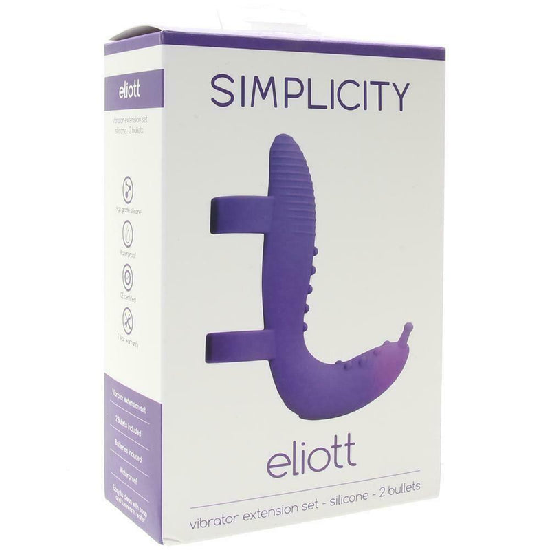 Adore U Eliott Vibrator Pleasure Extension Set Purple - SexyMenUnderwear.com